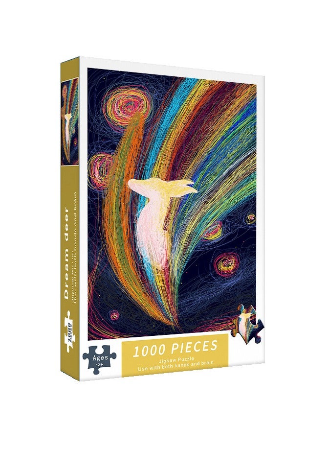 1000pcs Adult Cartoon Puzzle Dreamy Deer，Canvas Size 75cm * 50cm - Image 1