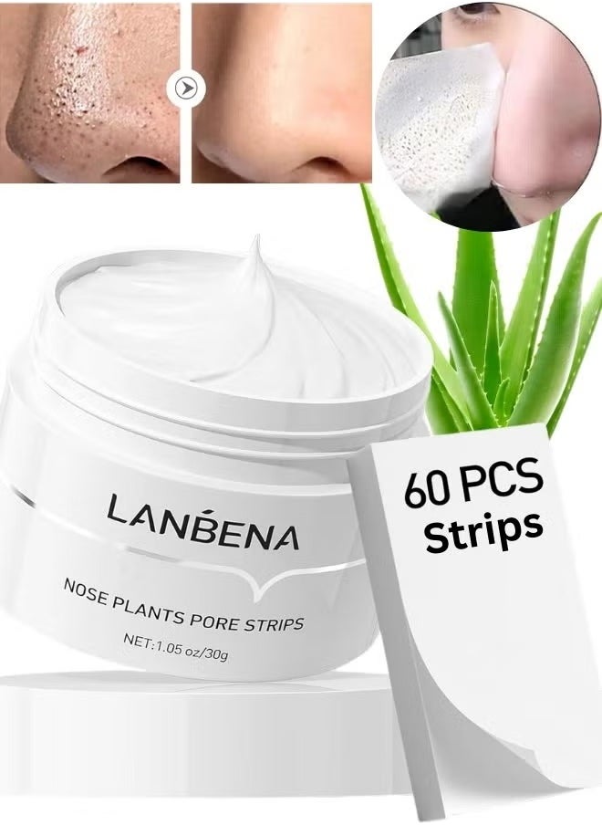 LANBENA Nose Plants Pore Strips Gentle In Blackhead Remover Mask Wrinkle & Dark Circles Facial Pore Cleanser Purifying Face Mask Nose strips  - Image 1
