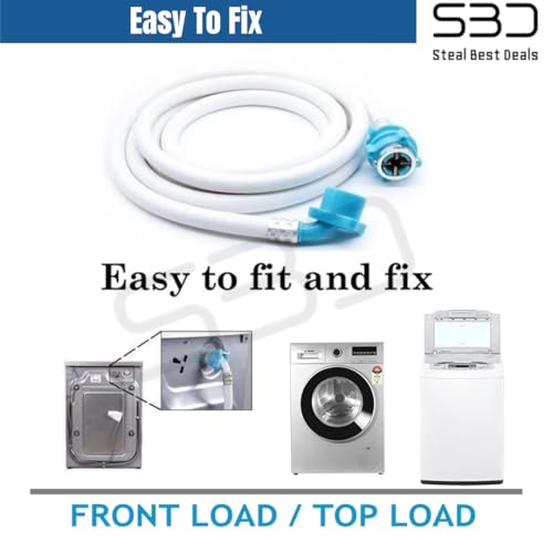 SBD 1.5 Meter Fully Automatic Washing Machine Inlet Pipe With Universal Tap Adaptor Connector | Burst Proof and Anti Kink | Hot & Cold Water Washing Machine Pipe Inlet | Pressure Resistant - Image 4