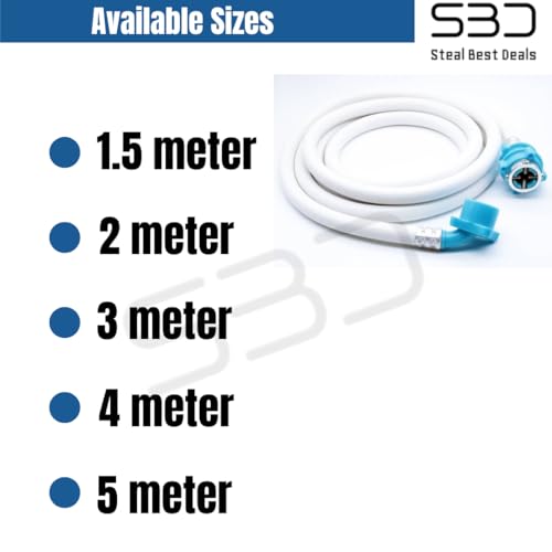 SBD 1.5 Meter Fully Automatic Washing Machine Inlet Pipe With Universal Tap Adaptor Connector | Burst Proof and Anti Kink | Hot & Cold Water Washing Machine Pipe Inlet | Pressure Resistant - Image 3