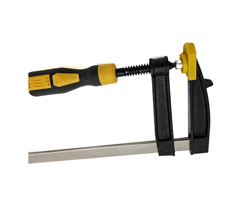 S-ZONE SZONE F Clamps 12 inch Steel 300 mm x 80 F Clamp with Rubberized Handle and Surface Protection PVC Cover for Better Grip Metal Woodworking Glass and Welding Works  - Image 5