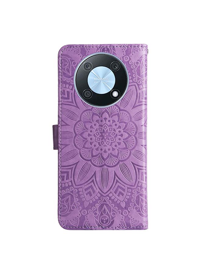 Zaboon Case For Huawei nova Y90 / Enjoy 50 Pro Embossed Sunflower Leather Phone Case - Image 3