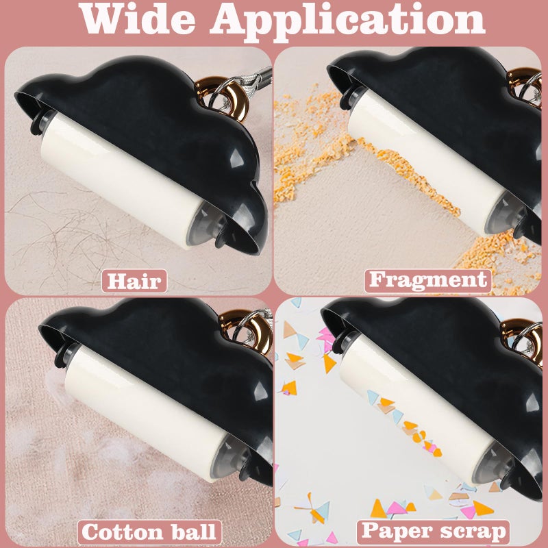Nokiils Mini Lint Roller Travel Size, Reusable Pet Hair Remover, Portable Lint Roller for Clothes with 150 Sheets Refillable (Blue&Black) - Image 5