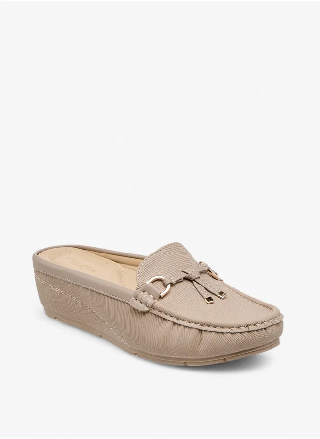 Flora Bella By Shoexpress Textured Slip-On Mules
