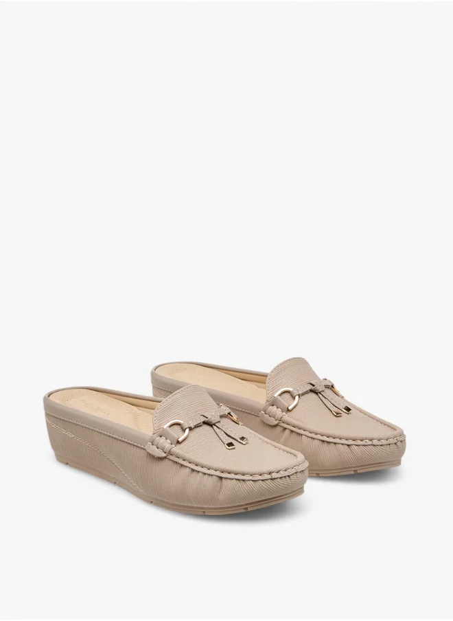 Flora Bella By Shoexpress Textured Slip-On Mules