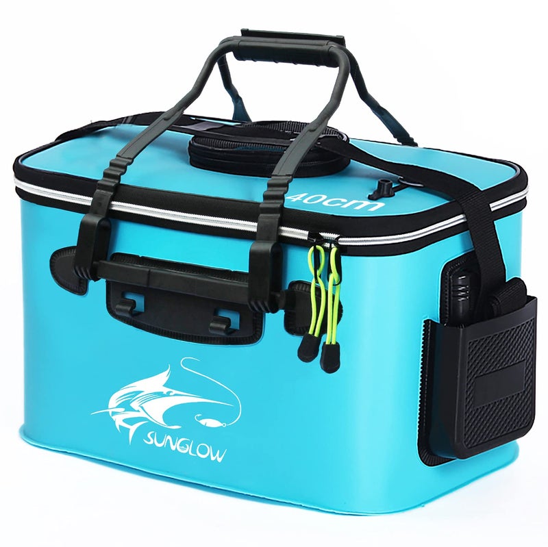 Grneric Foldable Multi-Functional Live Fish Bait Bucket - 6/8/10 Gallon, Outdoor Camping EVA Fishing Bag - Image 1
