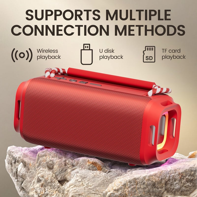 Black Portable Wireless RGB Speaker HD Sound Outdoor Bluetooth - Image 1