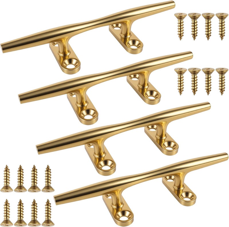 VEITHI 4/5/6 inch Dock Cleats - 316 Stainless Steel Boat Cleats Boat Dock Cleats,Open Base Dock Cleat with Fasteners,Marine Cleat Rope Cleat Boat Cleat for Boat/Deck/Nautical Decor(1,2,4,6,8 Pack) - Image 1