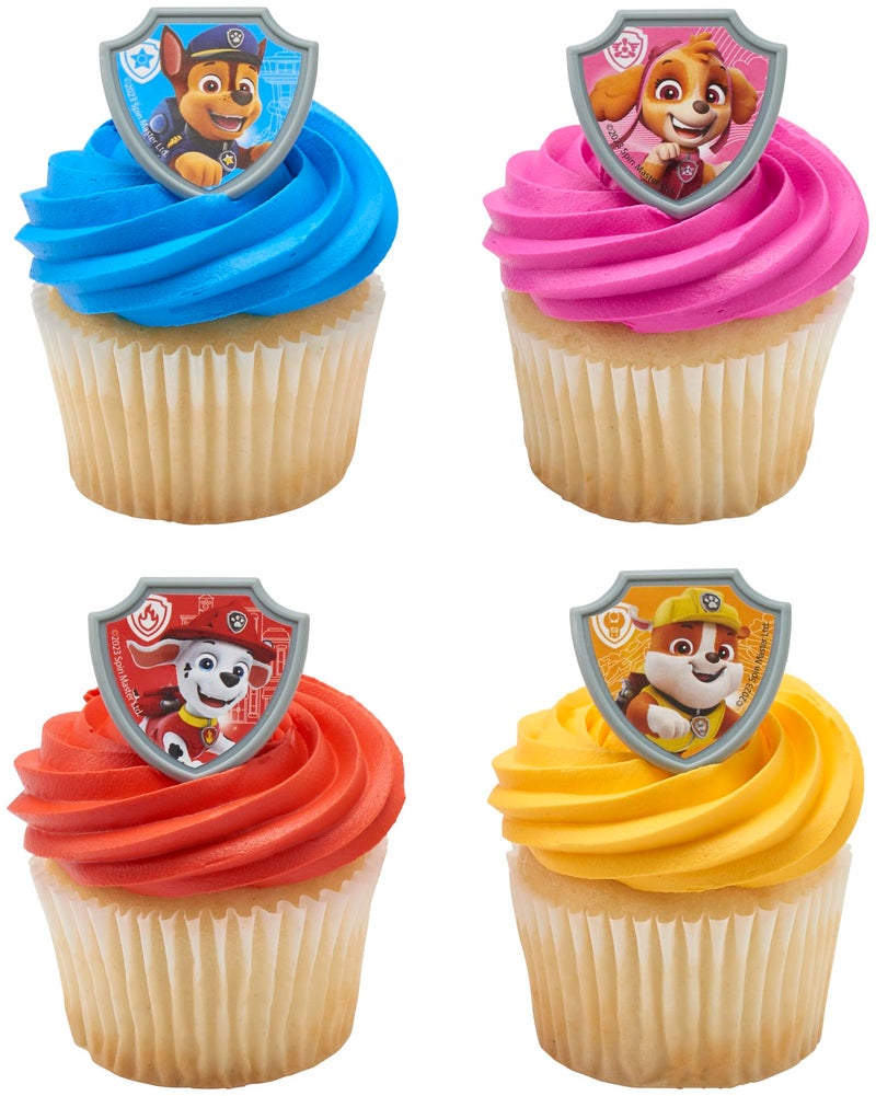DecoPac DecoPac Paw Patrol Reporting For Duty Rings  Cupcake Decorations Featuring Chase  Marshall  Skye  And Rubble - 24 Pack  - Image 1