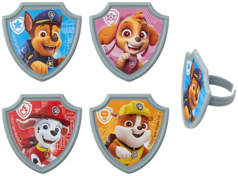 DecoPac DecoPac Paw Patrol Reporting For Duty Rings  Cupcake Decorations Featuring Chase  Marshall  Skye  And Rubble - 24 Pack  - Image 2