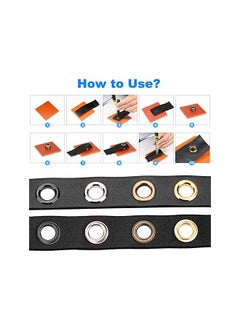 Glarks Glarks 164Pcs 1/2 Inch Grommets Eyelets with Tool Sets, 160Pcs 4 Colors Grommets Eyelets with 4Pcs Installation Tools for Fabric, Canvas, Curtain, Clothing, Leather Repair and Decoration  - Image 5