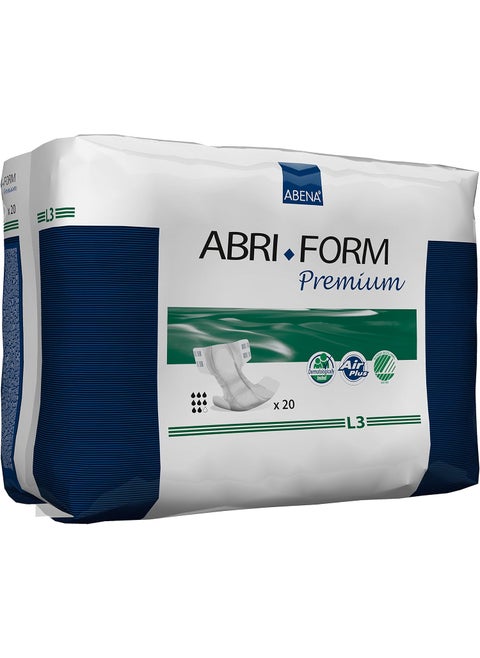 Abena Abri-Form Premium Incontinence Briefs, Level 3, (Medium To Large Sizes) Large, 20 Count