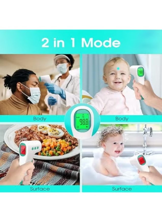 Non-Contact Infrared Forehead Thermometer - High-Precision Medical Digital Thermometer for Adults & Babies - Silent Mode & 50 Memory Store - Body & Surface Measurement - Image 2