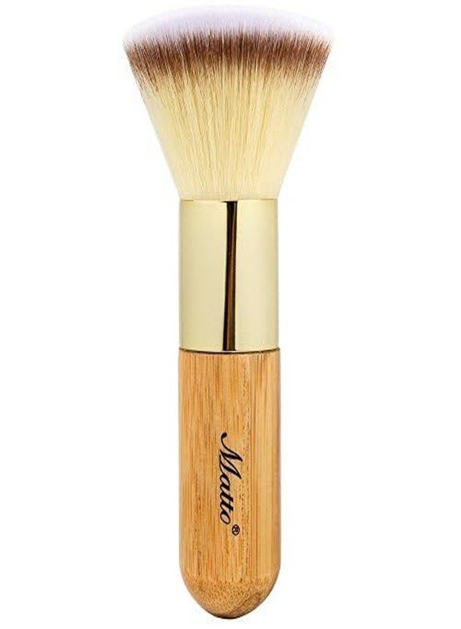 Matto Bamboo Flat Kabuki Foundation Brush - Flat Top Makeup Brush for Foundation Blending Liquid Cream Mineral Powder 1 Piece - Image 2