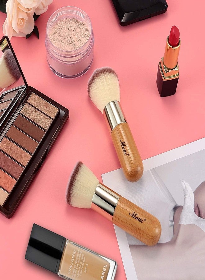 Matto Bamboo Flat Kabuki Foundation Brush - Flat Top Makeup Brush for Foundation Blending Liquid Cream Mineral Powder 1 Piece - Image 5