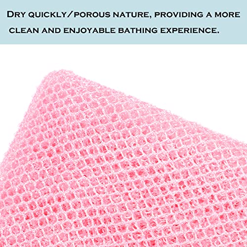 JASSINS African Exfoliating Net,JASSINS African Sponge Net,Body Exfoliating Long Net Shower Body Scrubber Back Scrubber Skin Smoother（Black+White+Pink） - Image 3
