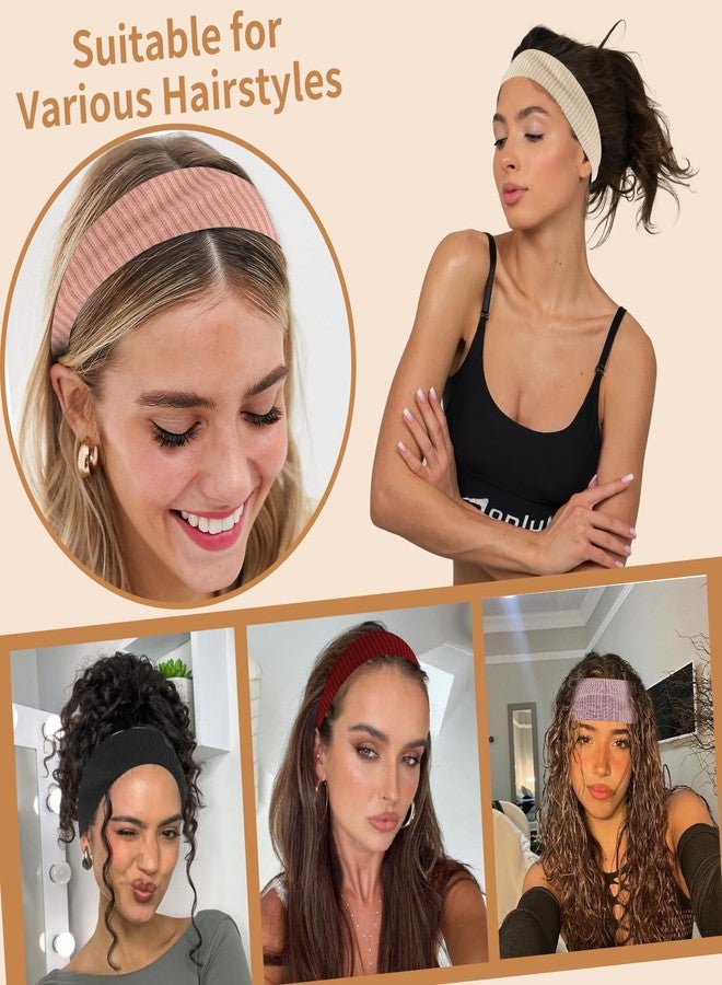 Exacoo 8 Packs Knitted Thick Headbands for Women Fashion Wide Hairbands Non Slip Boho Head Bands Workout Outdoor Yoga Sports Hair band Hair Accessories - Image 4