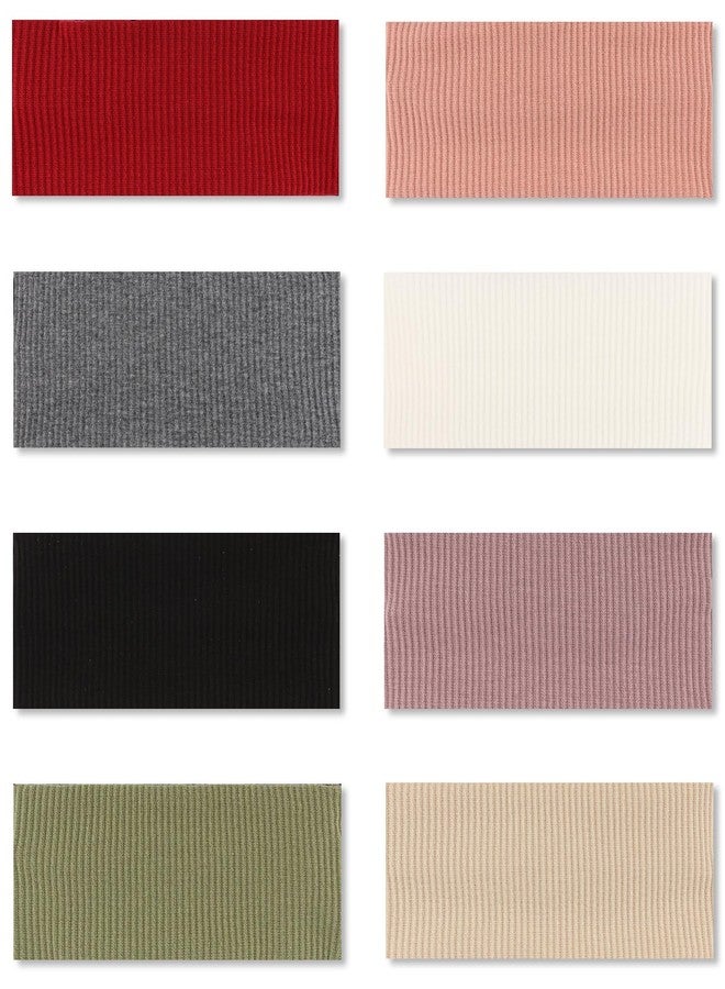 Exacoo 8 Packs Knitted Thick Headbands for Women Fashion Wide Hairbands Non Slip Boho Head Bands Workout Outdoor Yoga Sports Hair band Hair Accessories - Image 1