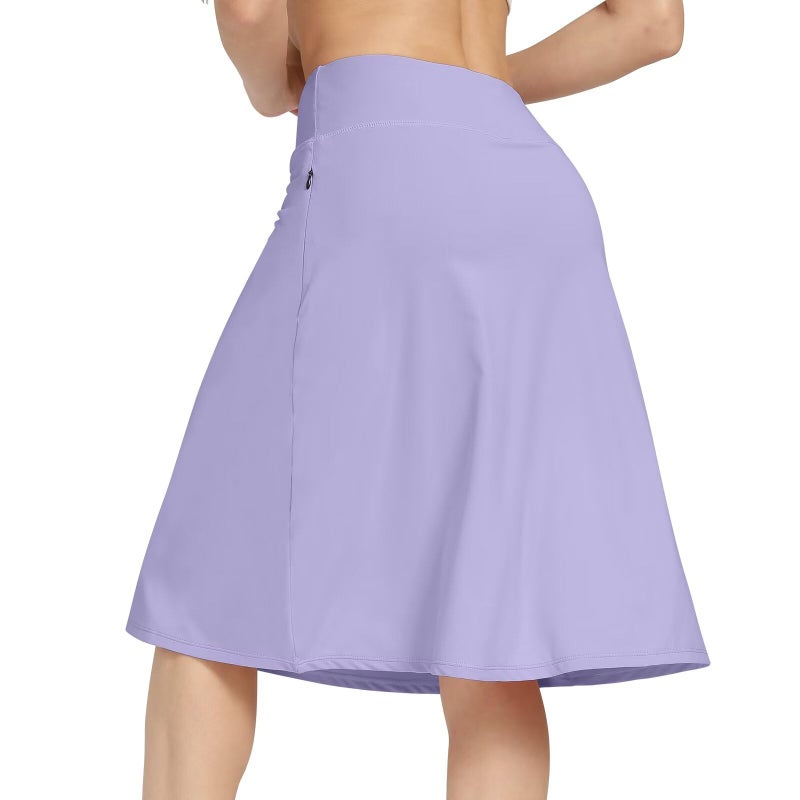 KGKE Women's Skorts Skirts with Pockets Modest Skirts 22" Long Knee Length Athletic Skorts Purple XL - Image 5