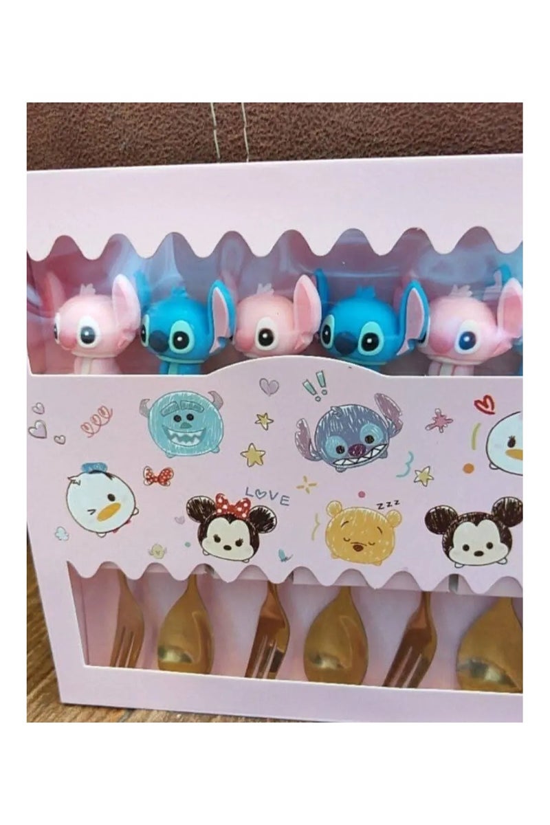Trend Stitch Mickey - Stitch and Mickey spoon and fork set - 6 pieces set  - Image 2