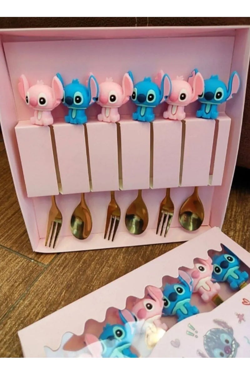 Trend Stitch Mickey - Stitch and Mickey spoon and fork set - 6 pieces set  - Image 3