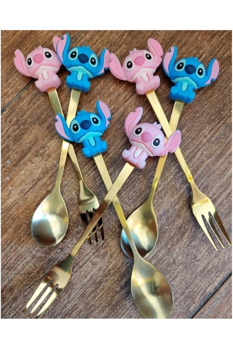 Trend Stitch Mickey - Stitch and Mickey spoon and fork set - 6 pieces set  - Image 4