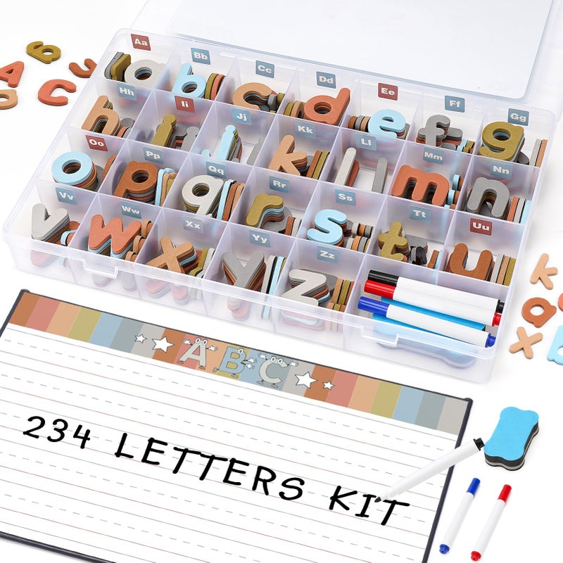Joyreal Magnetic Alphabet Letters with Magnet Board, Neutral Magnetic Letters for Fridge & Classroom, Foam ABC Magnets for Toddlers Learning, Preschool Educational Toys Gift - Image 1