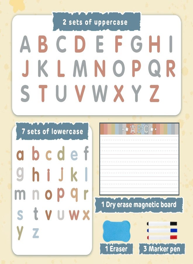 Joyreal Magnetic Alphabet Letters with Magnet Board, Neutral Magnetic Letters for Fridge & Classroom, Foam ABC Magnets for Toddlers Learning, Preschool Educational Toys Gift - Image 2