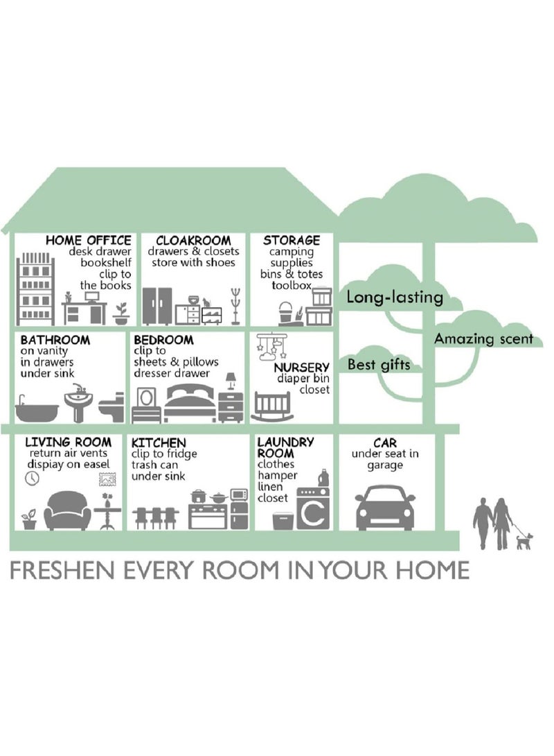 Lavender Jasmine Lily Rose Flower Sachet 1Box 12Pcs 12 Packs Closet Air Deodorizer Freshener Scented Drawers Sachets Long Lasting Smell Goods for House 4 Scent Home Car Fragrance Products - Image 5