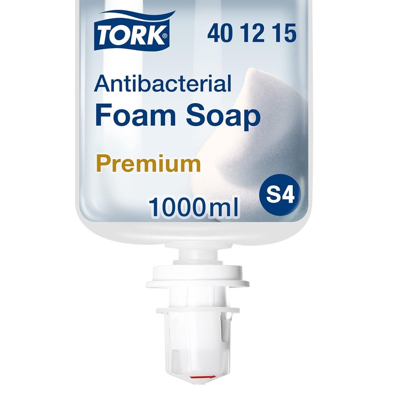 Tork Antibacterial Foam Soap S4 Helps Kill Common Bacteria 6 x 1L 401215 - Image 1