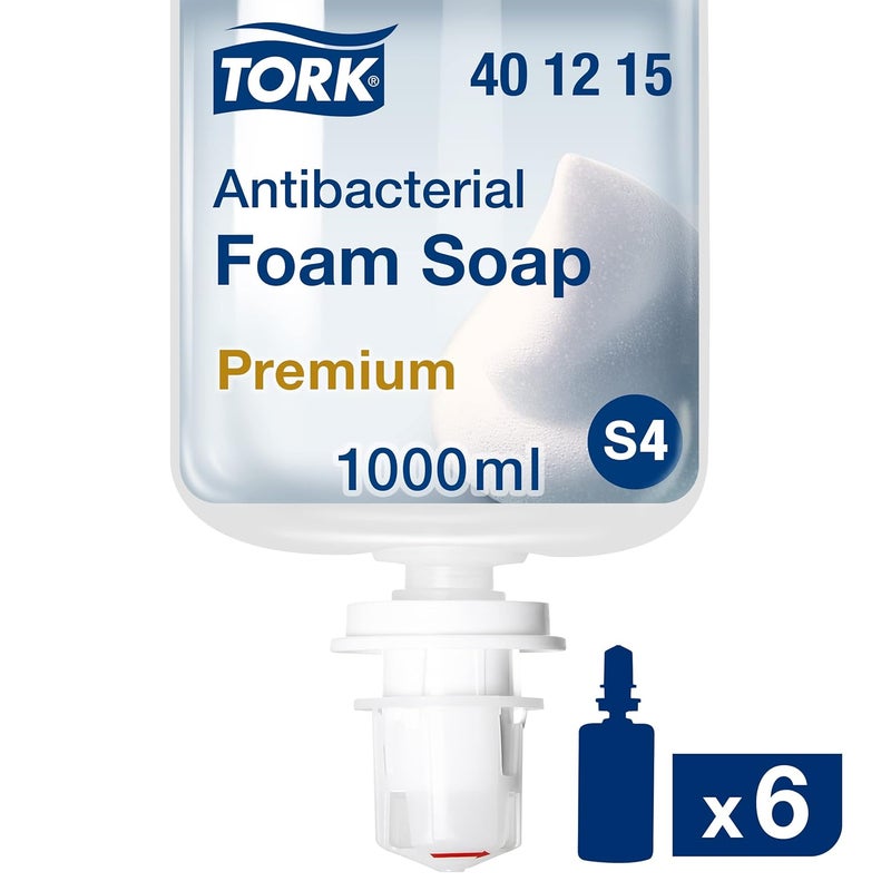 Tork Antibacterial Foam Soap S4 Helps Kill Common Bacteria 6 x 1L 401215 - Image 2