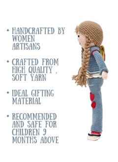Happy Threads Handmade Crocheted Delightful Helen Doll (15 inches) – Multicolour | Crochet Toys | Child Safe | for Babies 6 Months & Above | Dolls for Boys/Girls| For Birthday Gift | Decorative Items for Room  - Image 4
