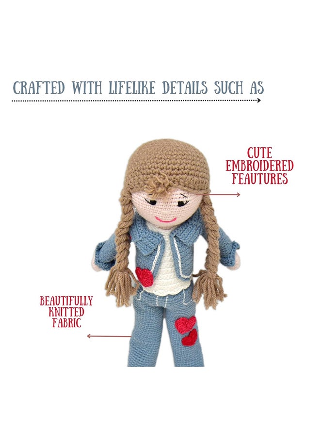 Happy Threads Handmade Crocheted Delightful Helen Doll (15 inches) – Multicolour | Crochet Toys | Child Safe | for Babies 6 Months & Above | Dolls for Boys/Girls| For Birthday Gift | Decorative Items for Room - Image 5