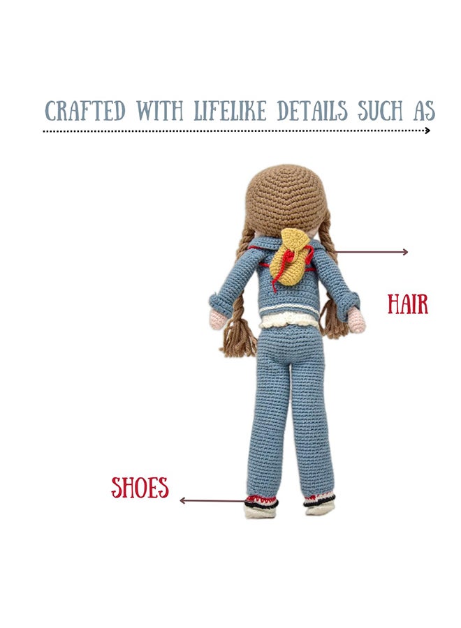 Happy Threads Handmade Crocheted Delightful Helen Doll (15 inches) – Multicolour | Crochet Toys | Child Safe | for Babies 6 Months & Above | Dolls for Boys/Girls| For Birthday Gift | Decorative Items for Room - Image 2