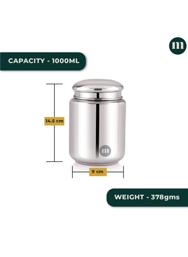 MARU MARU Stainless Steel Canister | Steel Storage Containers For Kitchen | Multipurpose Dabba | Airtight Storage Box | Kitchen Organisations Jars With Capacity- 1000Ml Set Of 2 Pcs, Blue-Violet  - Image 2