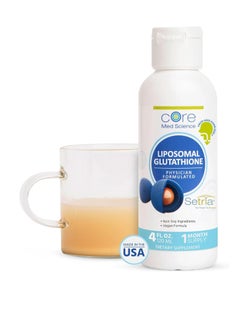 Core Med Science Core Med Science Liposomal Glutathione Liquid - Pure Reduced Glutathione Setria® 500mg/dose, 30 doses - Liver Detox, Brain Function - Vegan Soy-Free Non-GMO, Citrus Flavored - IV For Life  - Image 1