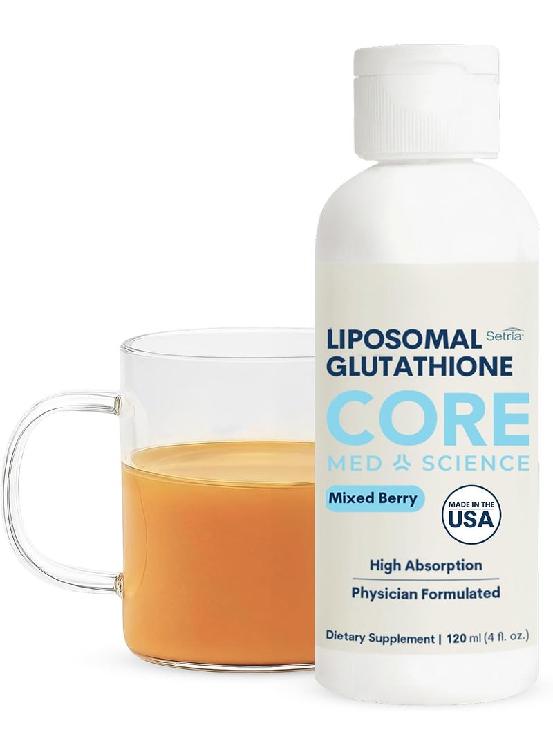 Core Med Science Liposomal Glutathione Liquid - Pure Reduced Glutathione Setria® 500mg/dose, 30 doses - Liver Detox, Brain Function - Vegan Soy-Free Non-GMO, Citrus Flavored - IV For Life - Image 1