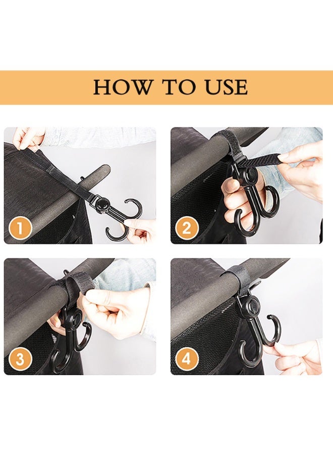 CMGTYYD 4PCS Stroller Hook Clip,Stroller Hook,Stroller Bag Clip,Stroller Accessories For Prams,Wheelchairs,Bicycles,Shopping Carts,Baby Pushchairs - Image 5