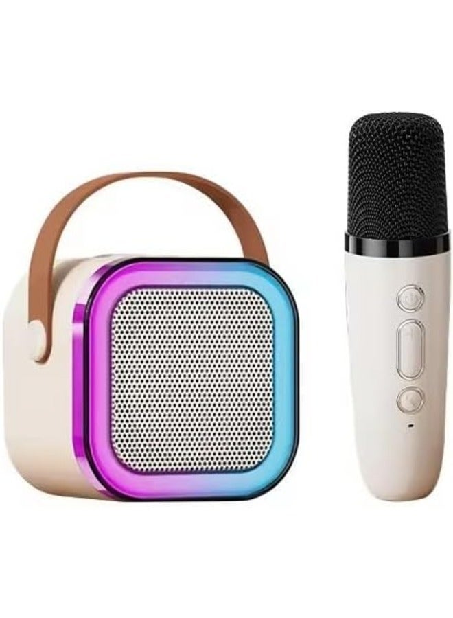 Mini Bluetooth Karaoke Machine for Kids with Wireless Microphone and LED Lights  - Image 1