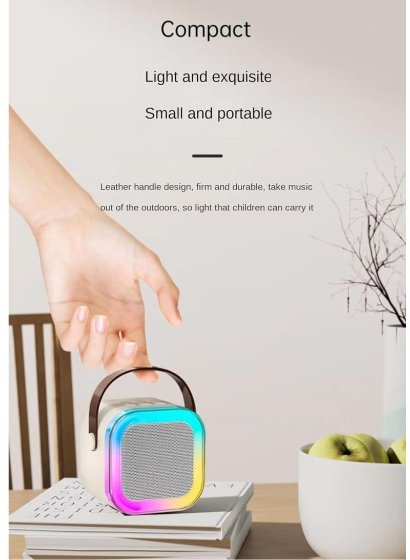 Mini Bluetooth Karaoke Machine for Kids with Wireless Microphone and LED Lights  - Image 5