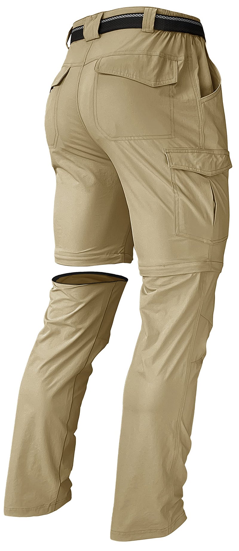 AREOUTS Men's Hiking Pants Convertible Zip Off Lightweight Waterproof Quick Dry Outdoor Fishing Travel Safari Camping Khaki 40 - Image 1