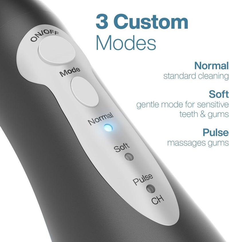 Aquasonic Water Flosser - Cordless Rechargeable Water Flossers for Teeth Cleaning - Waterproof Aqua Flosser, Portable Oral Irrigator for Dental Cleaning with 5 Jet Tips – Braces Home Travel - Image 4