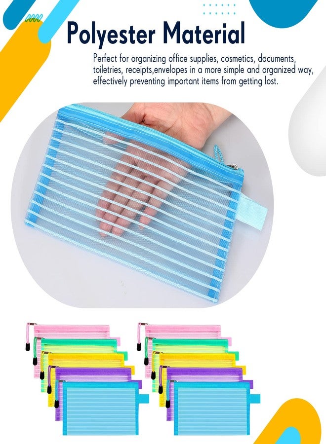 Sabary 50 Pack School Supplies Zipper Mesh Pouch Pencil Pen Case A6 Pencil Storage Pouches Bulk Bag Multipurpose Travel Bags for Office School Classroom Supplies Travel Accessories Pen Storage - Image 3