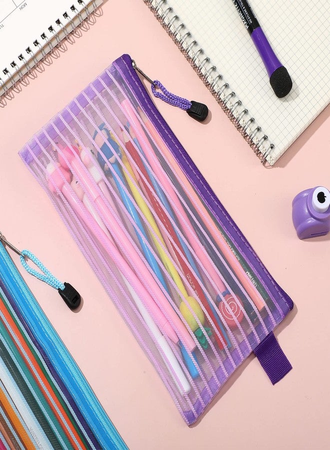 Sabary 50 Pack School Supplies Zipper Mesh Pouch Pencil Pen Case A6 Pencil Storage Pouches Bulk Bag Multipurpose Travel Bags for Office School Classroom Supplies Travel Accessories Pen Storage - Image 4