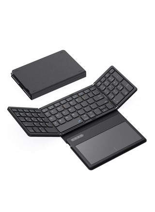 Portable Tri-Folding Bluetooth Keyboard with Large Touchpad Rechargeable Ultra Slim Design Compatible with Windows iOS Android and Mac Syncs 3 Devices - pzsku/ZA3BBED5C2AFF415AF695Z/45/_/1738685953/80e37871-0eab-482d-a192-fdff023f4e57