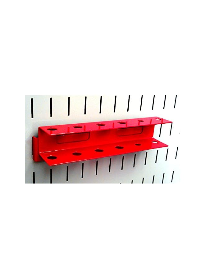 promass Pegboard Screwdriver Holder Bracket Slotted Metal Accessory and Tool Board – Red - Image 4