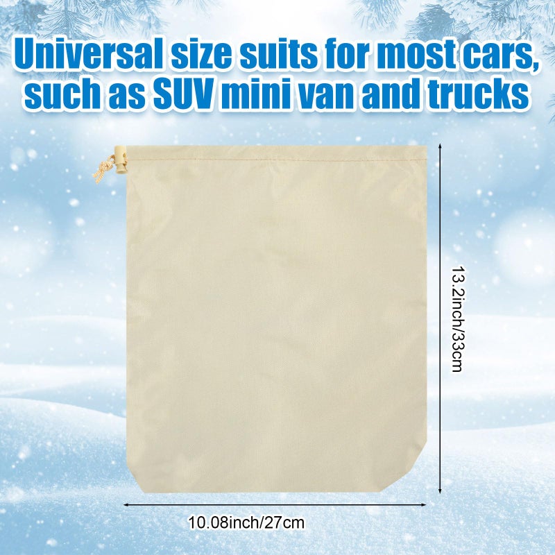 Frienda 2 Pcs Side View Mirror Cover Auto Rearview Protection Cover Snow Ice Mirror Exterior Rear Accessories Universal Size for Cars (Beige) - Image 2