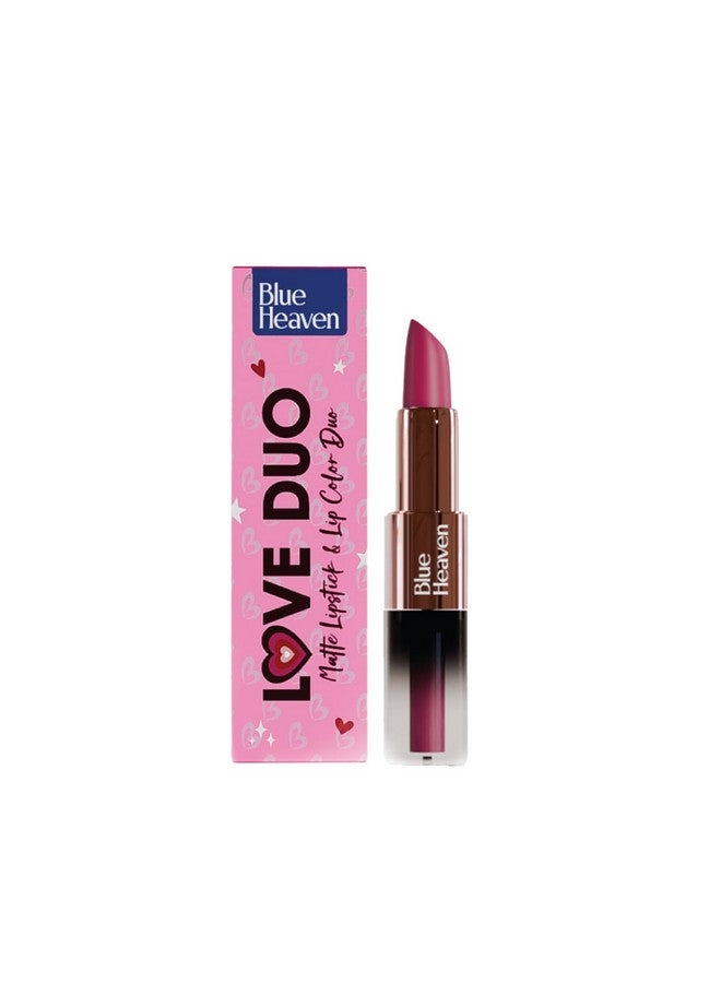 Blue Heaven Love Duo 2 In1 Dual Sided Lipstick For Women | Non Transfer| Hydrating And Long Lasting Upto 12 Hrs | Soft Matte Finish Formula - 10 |1.5Ml + 4G - Image 1