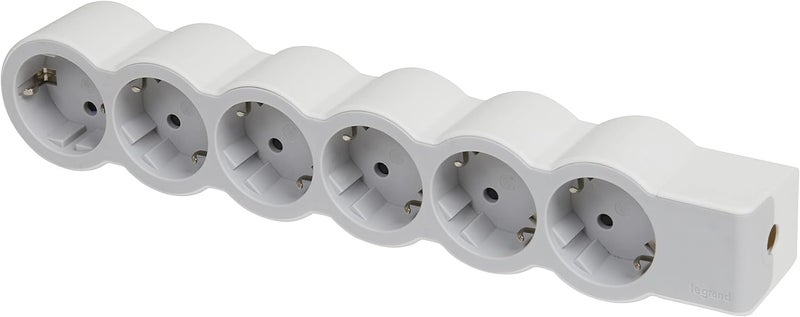 Legrand , 694579 Flat Socket 6 Way Socket Multiple Socket Without Cable Ultra White Grey - Image 3