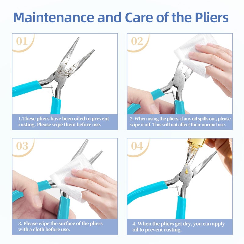 Sissatthai 2Pcs Mini Jewelry Pliers Set Needle Nose Pliers for Jewelry Making Plier, Small Jump Ring Plier Chain Nose Repair Tool Kit for Beading Craft Wire Bending - Image 5
